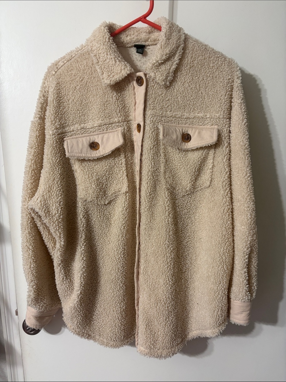 Wild Fable Cream Teddy Sherpa Button-Up Jacket